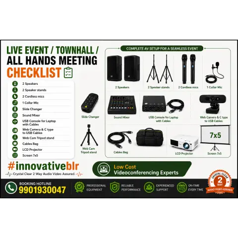 Full PA System for Online Meetings Zoom Meet teams Webex rent in bengaluru