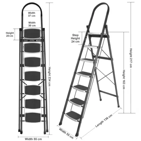Ladder 7 Step Foldable Steel  rent in 