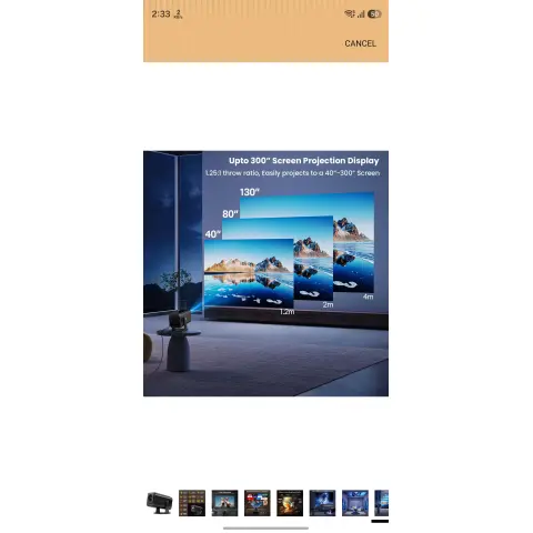 Projector with screen 100 inches rent in 